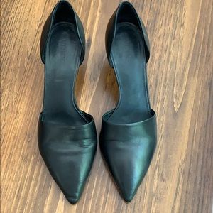 Vince D’Orsay black leather kitten heel